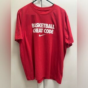 Men’s Nike Basketball Cheat Code Red Dri-Fit T-Shirt Size XL